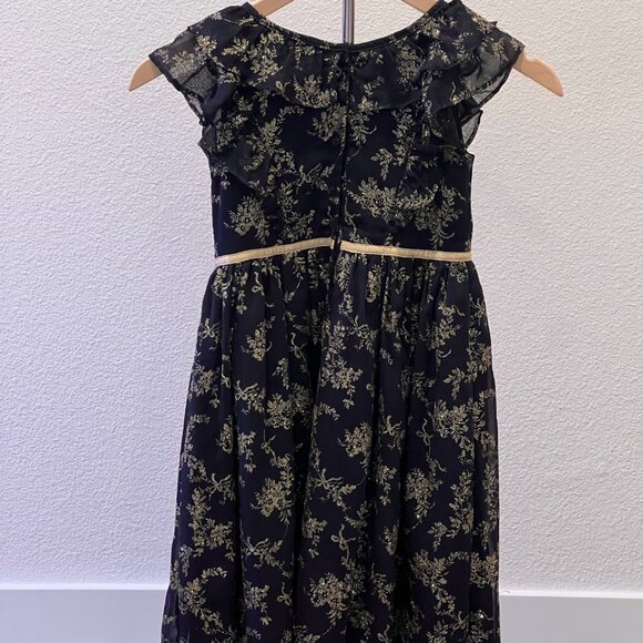 Janie and Jack Gold and Navy Blue Holiday Dress - NWT - Picture 2 of 7